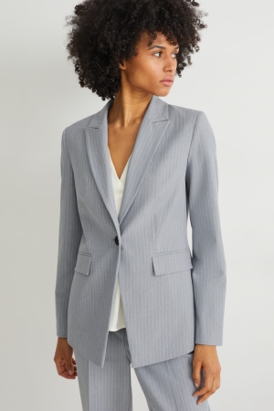 Blazer C&A Business Blazer- Regular Fit 4 Way Stretch Femme Grise Clair | JW7920438