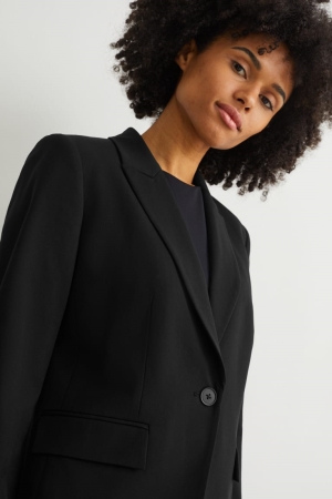 Blazer C&A Business Blazer- Regular Fit 4 Way Stretch Femme Noir | PE1673852