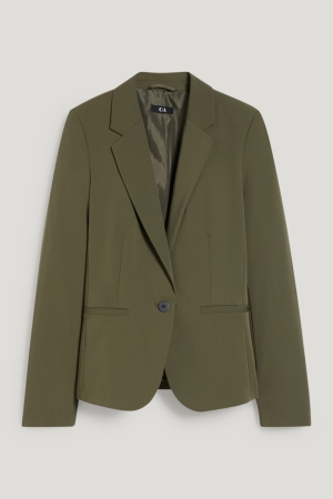Blazer C&A Business Fitted Femme Vert Foncé | MY1253087