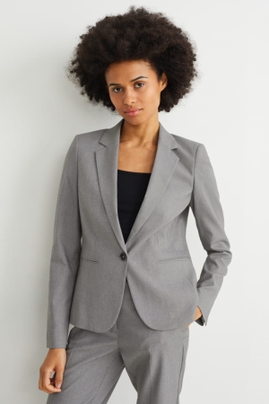 Blazer C&A Business Regular Fit Femme Grise | BJ6719520
