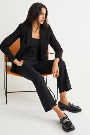 Blazer C&A Business Regular Fit Femme Noir | QA0129537