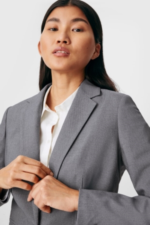 Blazer C&A Business Regular Fit Recycled Femme Grise | XF7892601