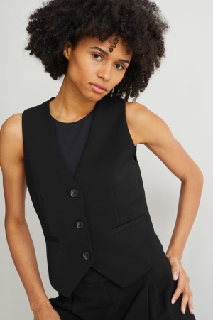 Blazer C&A Business WaistWith Recycled Polyester Femme Noir | CV3210647