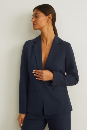 Blazer C&A Fitted Recycled Femme Bleu Foncé | UP1950867