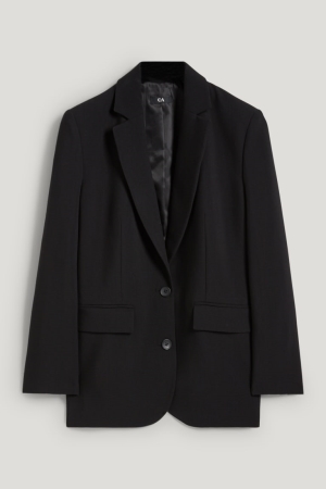 Blazer C&A Oversized With Recycled Polyester Femme Noir | FE4352079