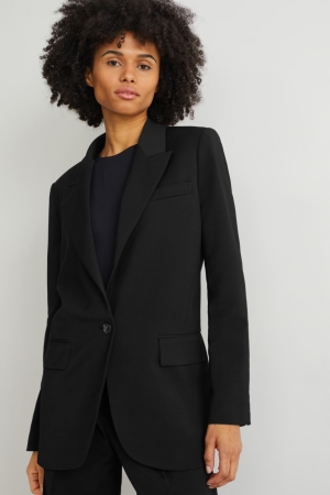 Blazer C&A Oversized With Recycled Polyester Femme Noir | PV4126738