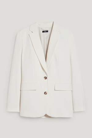 Blazer C&A Oversized With Recycled Polyester Femme Blanche | UI9580634