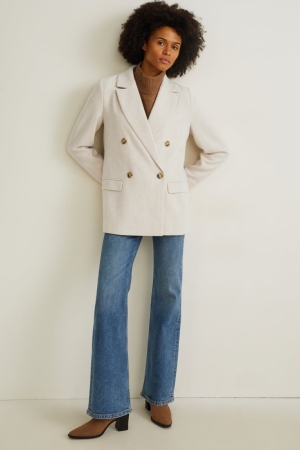 Blazer C&A Regular Fit Femme Beige | PK8479531