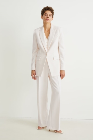 Blazer C&A Regular Fit Femme Blanche | IT2047861