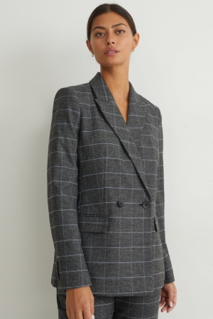 Blazer C&A Regular Fit Recycled Check Femme Beige | WO7136952
