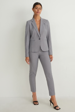 Blazer C&A Regular Fit Recycled Femme Grise | RL2485709