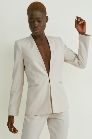 Blazer C&A Relaxed Fit Femme Beige | YC9568702