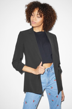 Blazer C&A Relaxed Fit With Recycled Polyester Femme Noir | ZV1936570