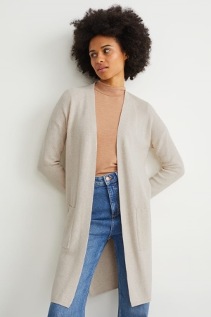 Cardigan C&A Basic Femme Creme | BZ8974302