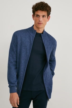 Cardigan C&A Organic Coton Homme Bleu Foncé | YD0479538