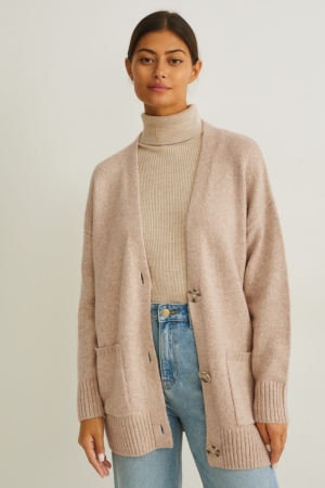 Cardigan C&A Recycled Femme Beige | NC7654012