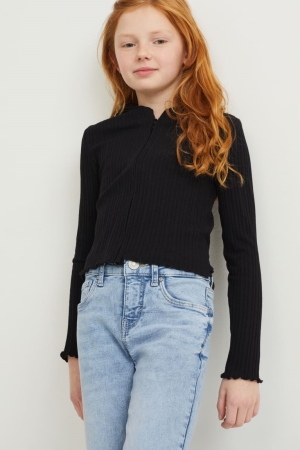 Cardigan C&A With Hood Fille Noir | NQ1703846