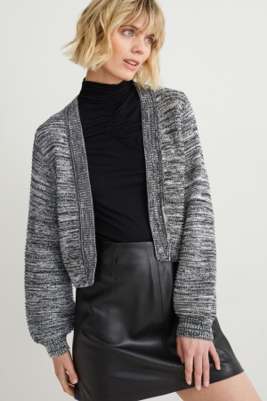 Cardigan C&A With Recycled Polyester Femme Noir Blanche | NP0591832