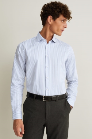 Chemises C&A Business Regular Fit Cutaway Collar Easy-iron Homme Bleu Clair | EQ8147695