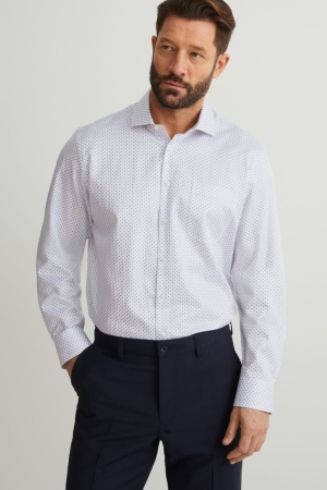 Chemises C&A Business Regular Fit Cutaway Collar Easy-iron Homme Blanche | VT2719653