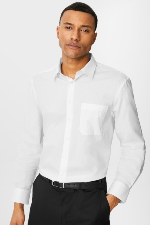 Chemises C&A Business Regular Fit Extra-Sleeve s Easy-iron Homme Blanche | AN4361078