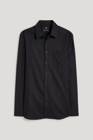 Chemises C&A Business Regular Fit Kent Collar Easy-iron Homme Noir | BQ5214730