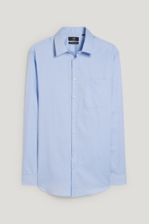 Chemises C&A Business Regular Fit Kent Collar Easy-iron Homme Bleu Clair | EI9816524
