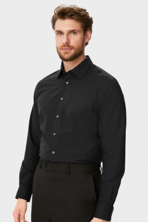 Chemises C&A Business Regular Fit Kent Collar Easy-iron Homme Noir | GN3520169