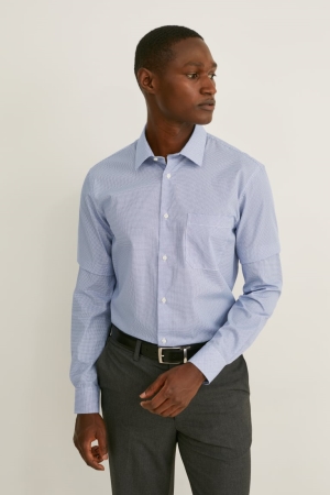 Chemises C&A Business Regular Fit Kent Collar Extra-long Sleeve s Homme Bleu Clair | KV9173820