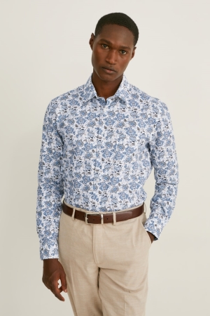 Chemises C&A Business Regular Fit Kent Collar Easy-iron Recycled Homme Bleu Clair | QP1768345