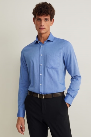 Chemises C&A Business Slim Fit Cutaway Collar Easy-iron Homme Bleu | EZ5162830