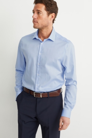 Chemises C&A Business Slim Fit Kent Collar Easy-iron Homme Bleu Clair | LI8213760