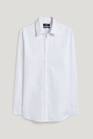 Chemises C&A Business Slim Fit Kent Collar Easy-iron Homme Blanche | UP0469753