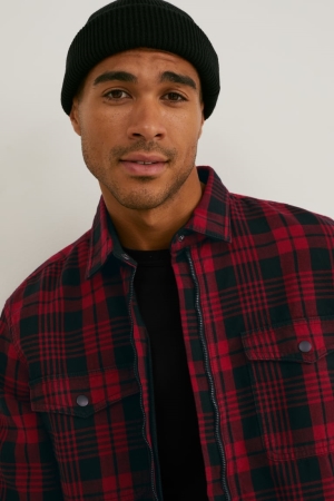 Chemises C&A Check Homme Rouge Noir | GI9507164