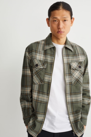 Chemises C&A Check Homme Vert | JC2639481