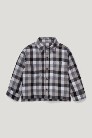 Chemises C&A Flannel Genderneutral Organic Coton Check Fille Grise | CT4187903