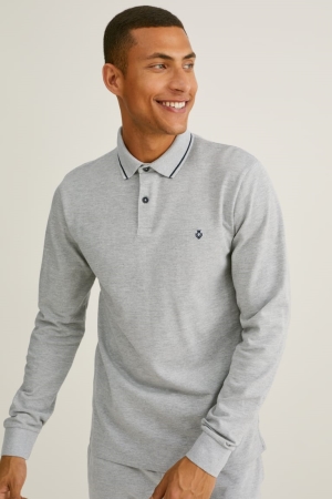 Chemises C&A Polo Flex Organic Coton Lycra® Homme Grise | MD7439680