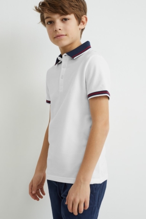 Chemises C&A Polo Garcon Blanche | MA6543170