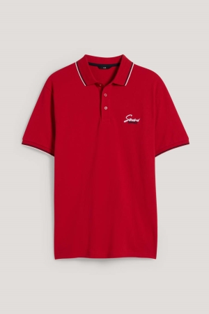 Chemises C&A Polo Homme Rouge Foncé | WR8016527