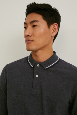 Chemises C&A Polo Organic Coton Homme Grise | MQ4623180