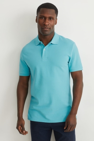 Chemises C&A Polo Organic Coton Homme Turquoise | AZ6091852