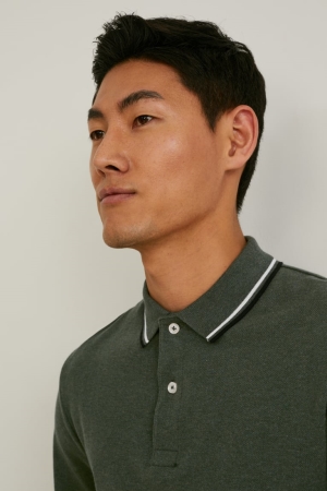 Chemises C&A Polo Organic Coton Homme Vert Foncé | WU9524167
