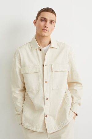 Chemises C&A Regular Fit Kent Collar Gold Level Cradle To Cradle™ Certified Homme Beige | FO1596874