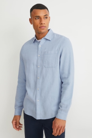 Chemises C&A Regular Fit Kent Collar Homme Bleu Clair | RC3825417