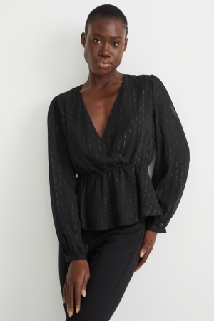 Chemisier C&A Chiffon Femme Noir | ZE7409138
