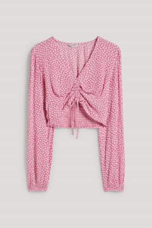 Chemisier C&A Clockhouse Cropped With Livaeco™ Fibres Floral Femme Rose | KD0275198