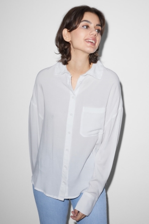 Chemisier C&A Clockhouse Femme Blanche | NA3194275