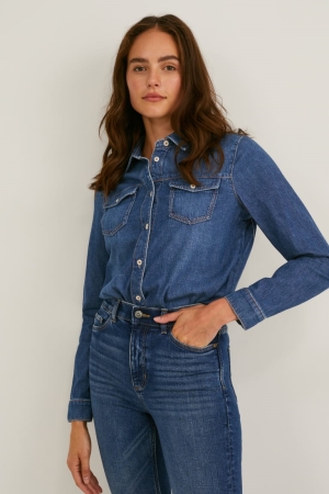 Chemisier C&A Denim Cradle To Cradle Certified® Gold Femme Bleu | DA6480257