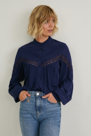 Chemisier C&A Lenzing™ Ecovero™ Femme Bleu Foncé | UP7962085