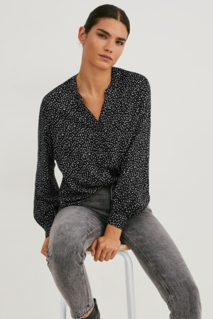 Chemisier C&A Lenzing™ Ecovero™ Polka Dot Femme Noir | KA5213947